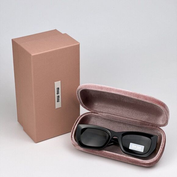 NEW Miu Miu MU09WS 1AB5S0 Black Grey Cat Eye Women Sunglasses